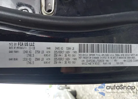 2018 Dodge Journey Se z USA, uszkodzony, nr VIN 3C4PDCAB1JT529370